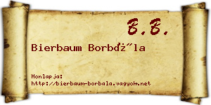 Bierbaum Borbála névjegykártya
